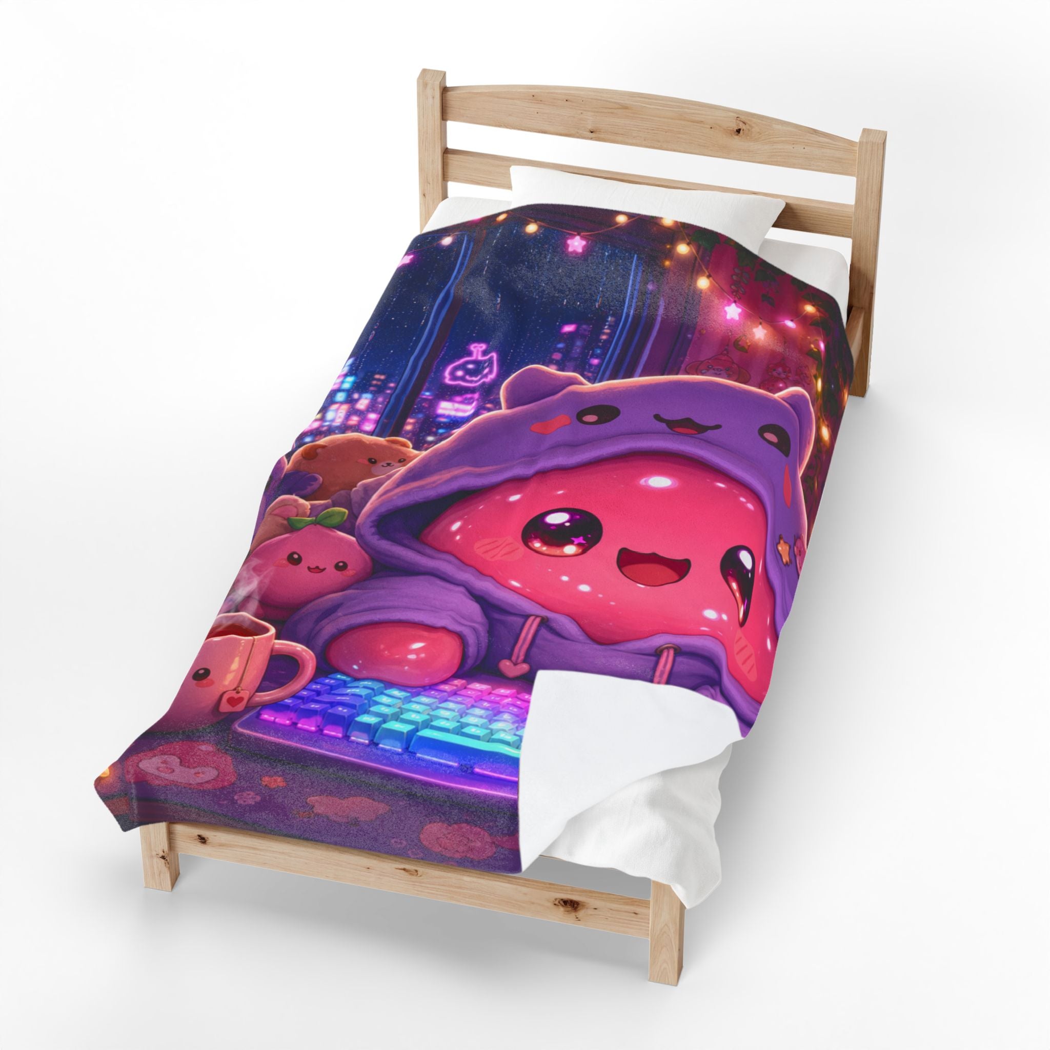 Kawaii Gamer — Velveteen Plush Blanket
