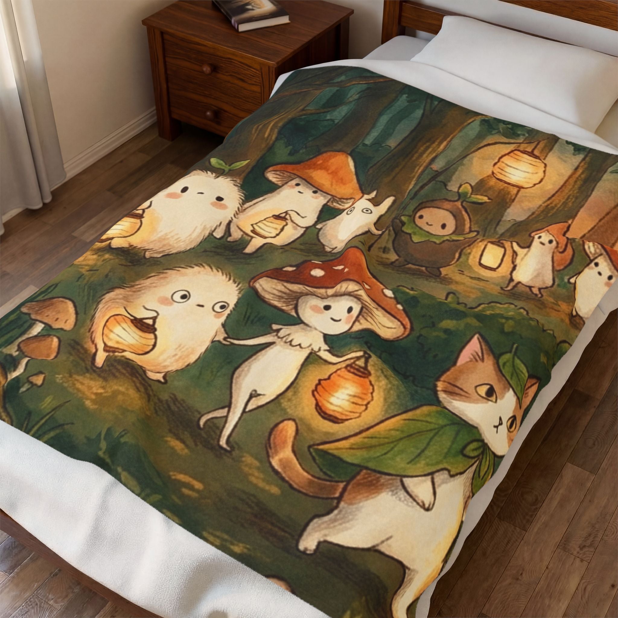 Lantern Festival — Velveteen Plush Blanket