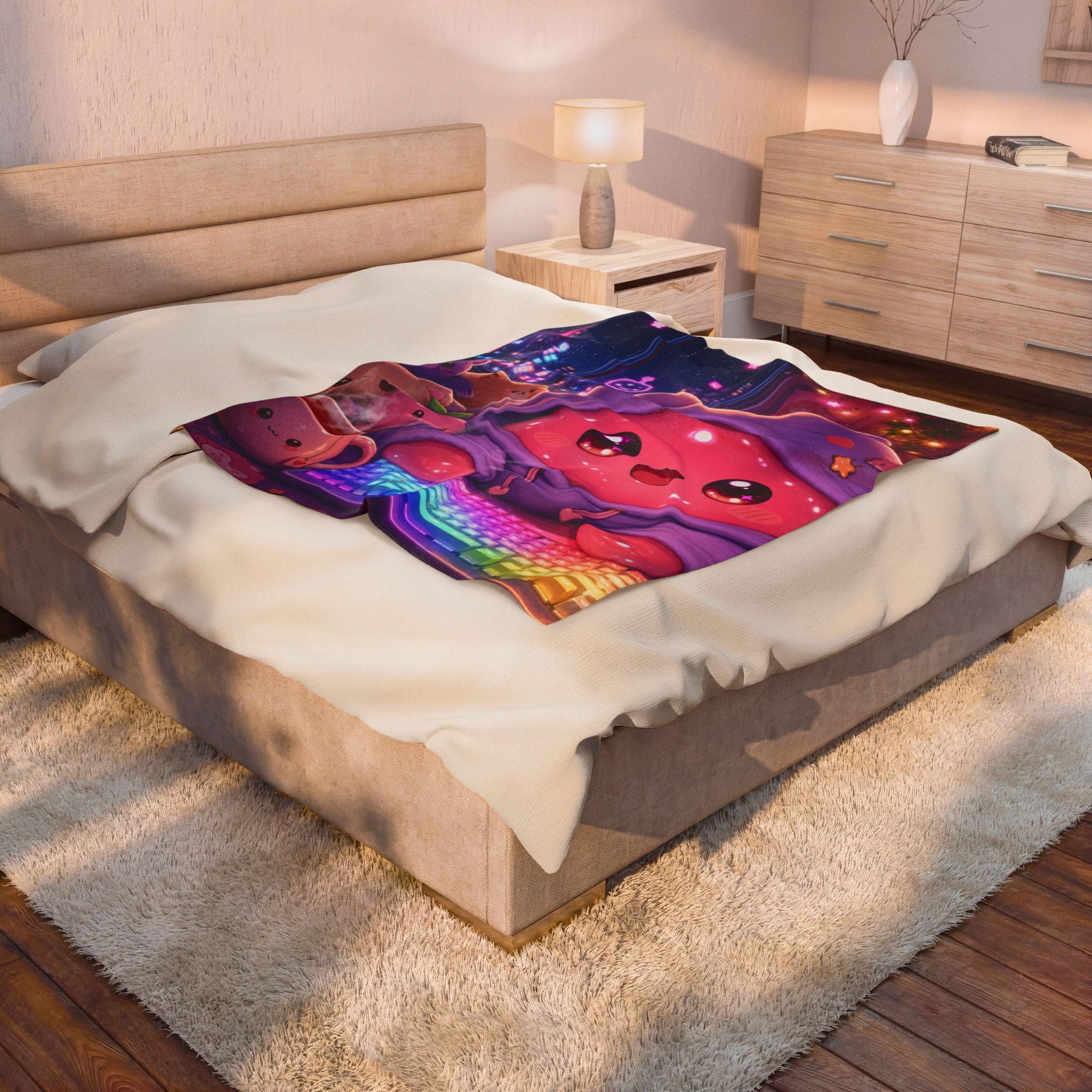 Kawaii Gamer — Velveteen Plush Blanket