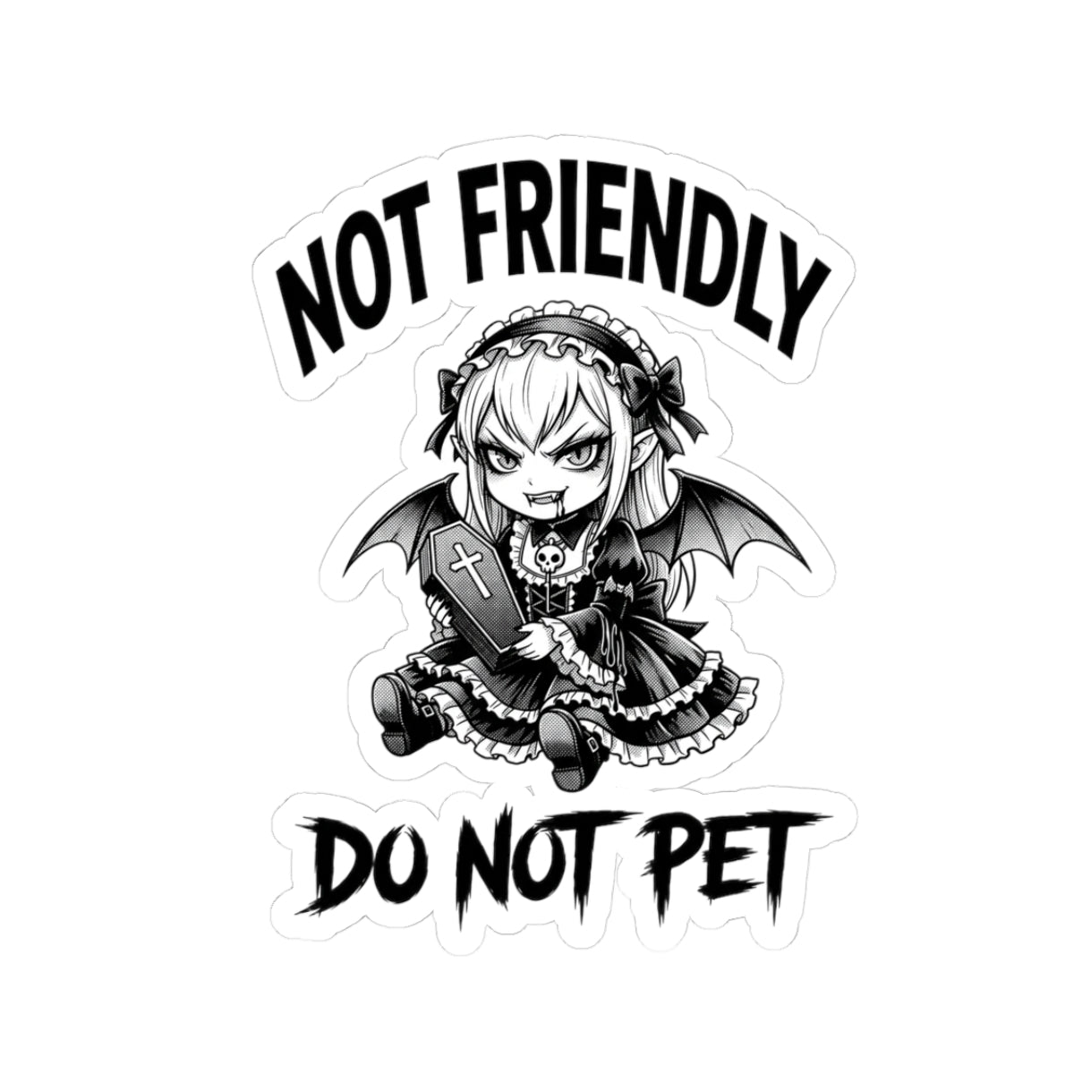 Not Friendly Vampire Sticker
