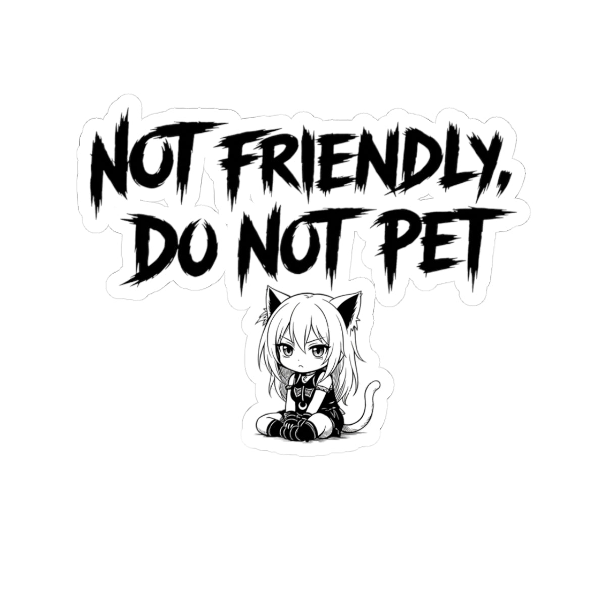 Not Friendly CatGirl Sticker
