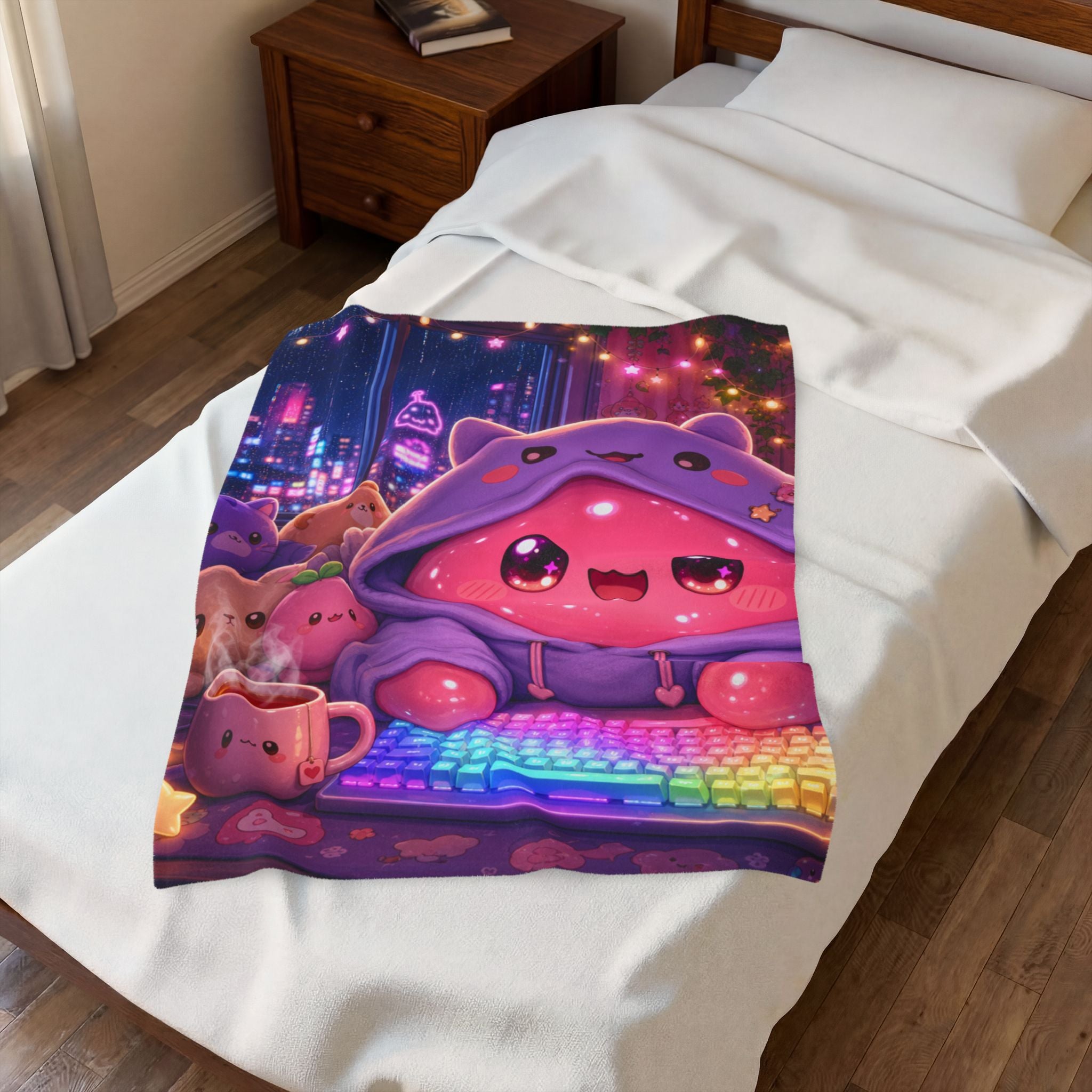 Kawaii Gamer — Velveteen Plush Blanket