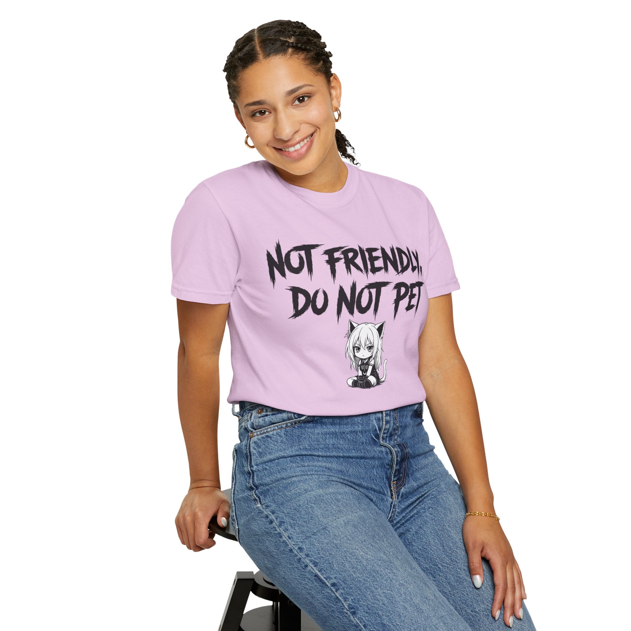 Not Friendly CatGirl Tee (Garment Dyed)