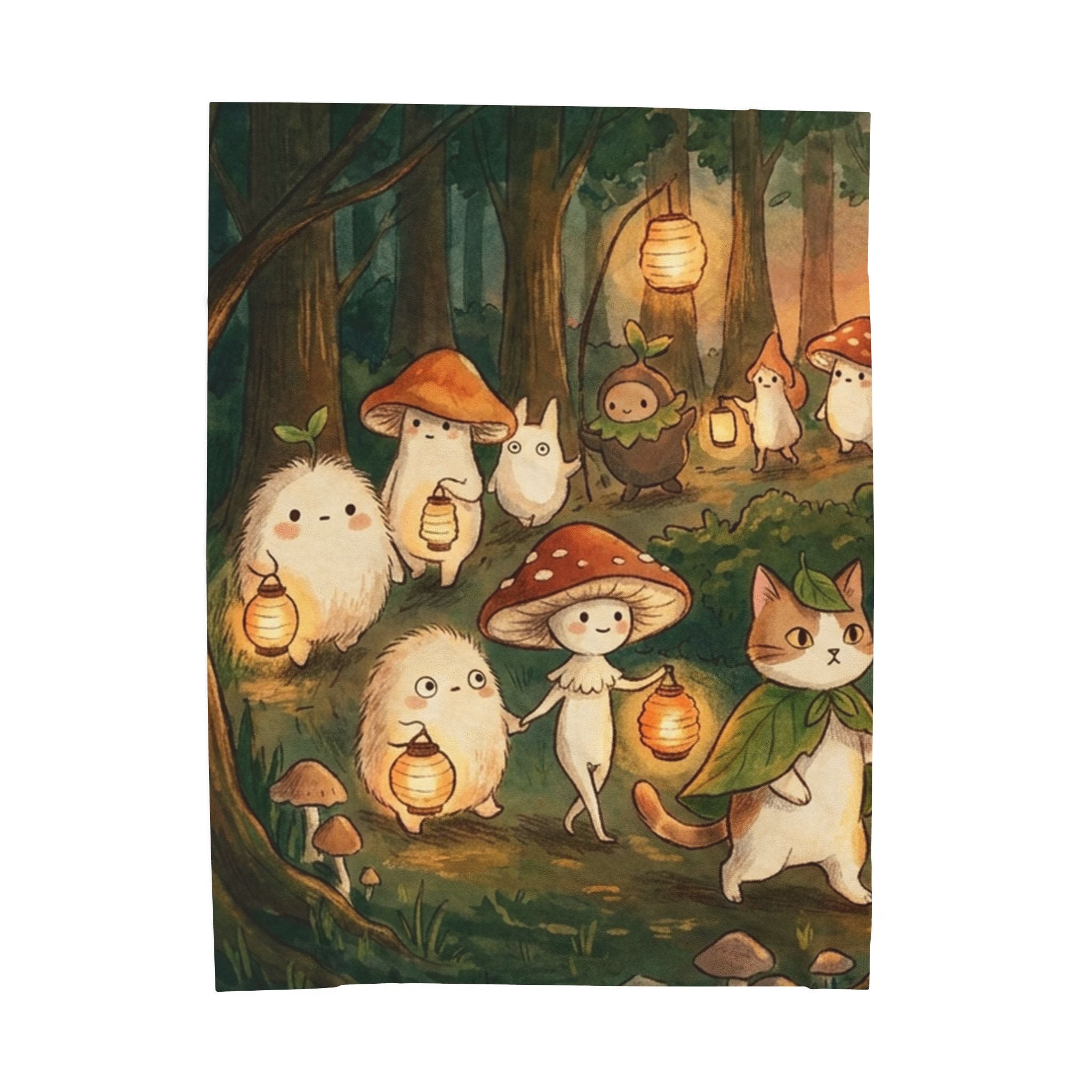 Lantern Festival — Velveteen Plush Blanket