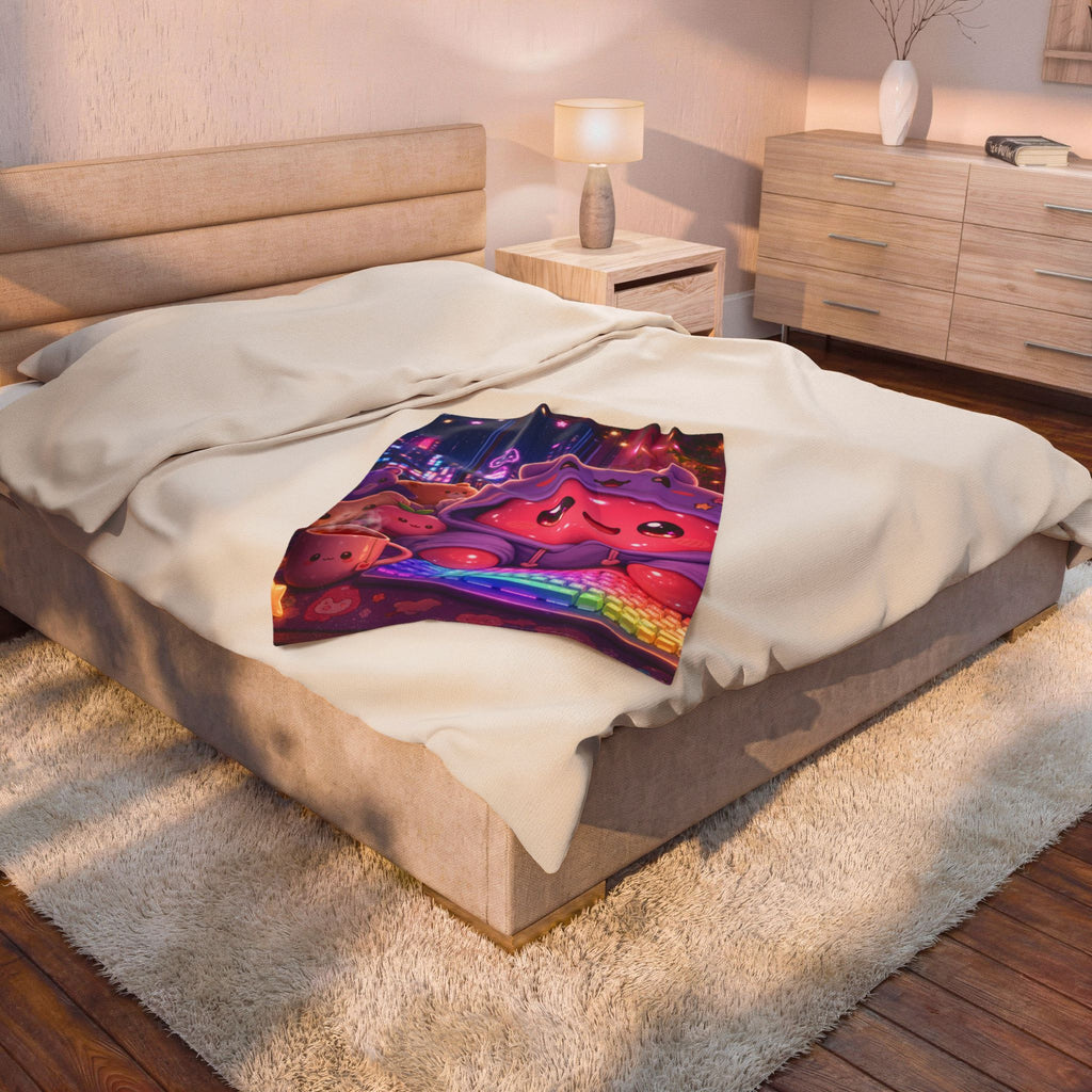Kawaii Gamer — Velveteen Plush Blanket