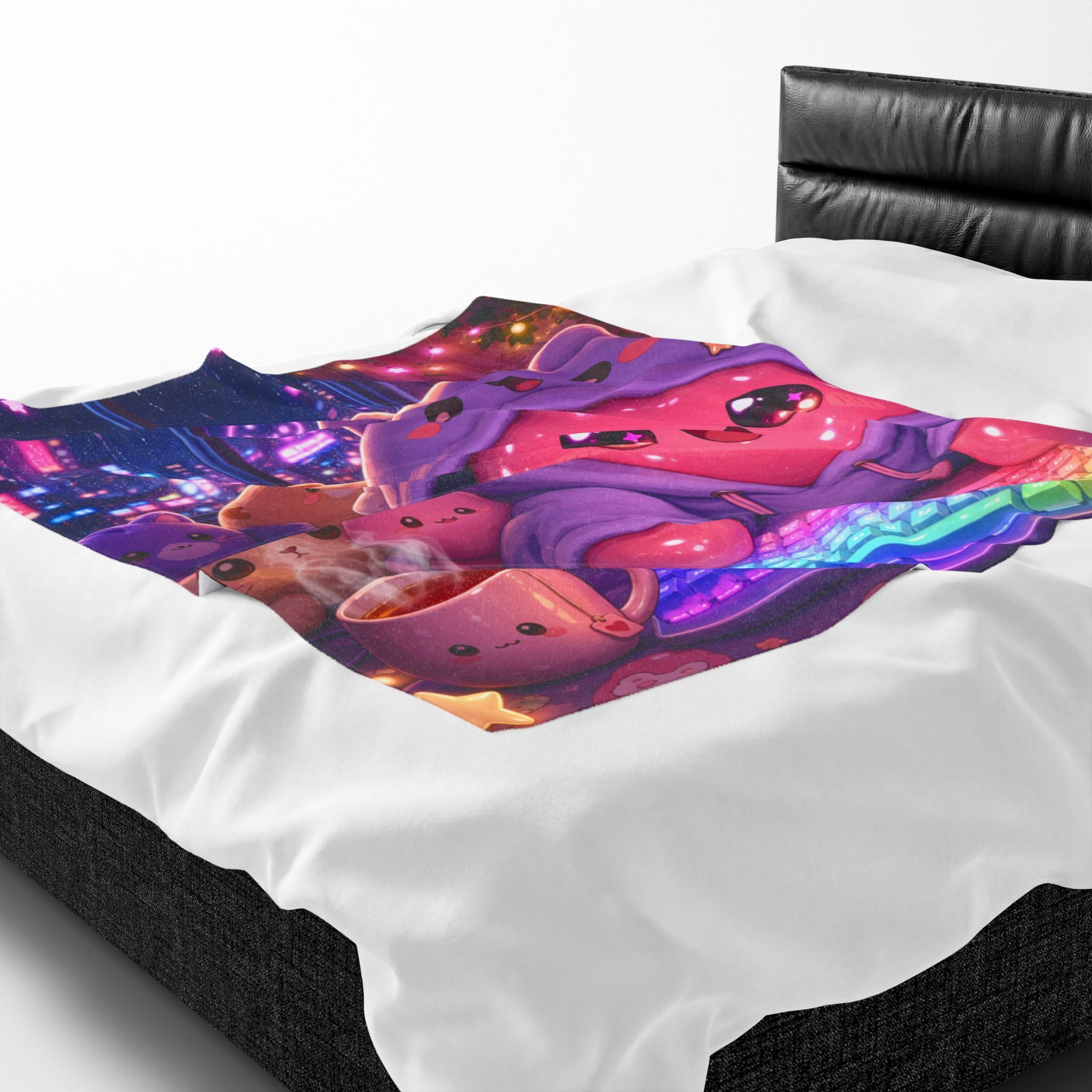 Kawaii Gamer — Velveteen Plush Blanket