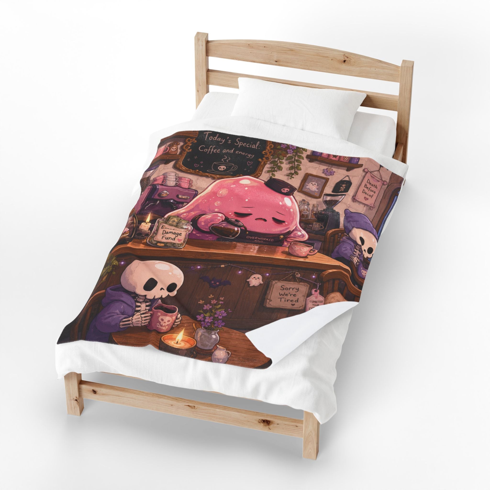 Cozy Slime Café — Velveteen Plush Blanket
