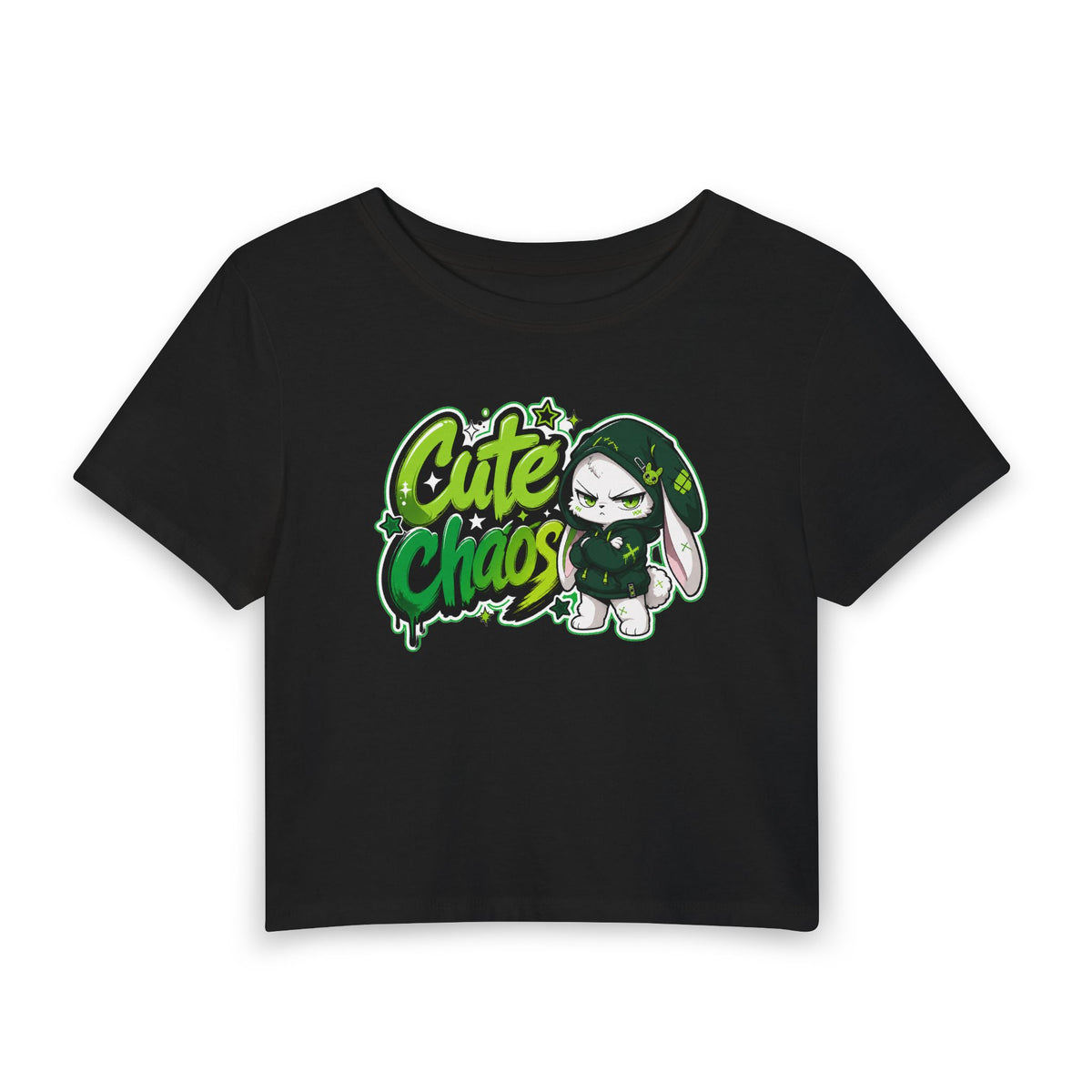 Cute Chaos Emerald — Women's Crop T-Shirt
