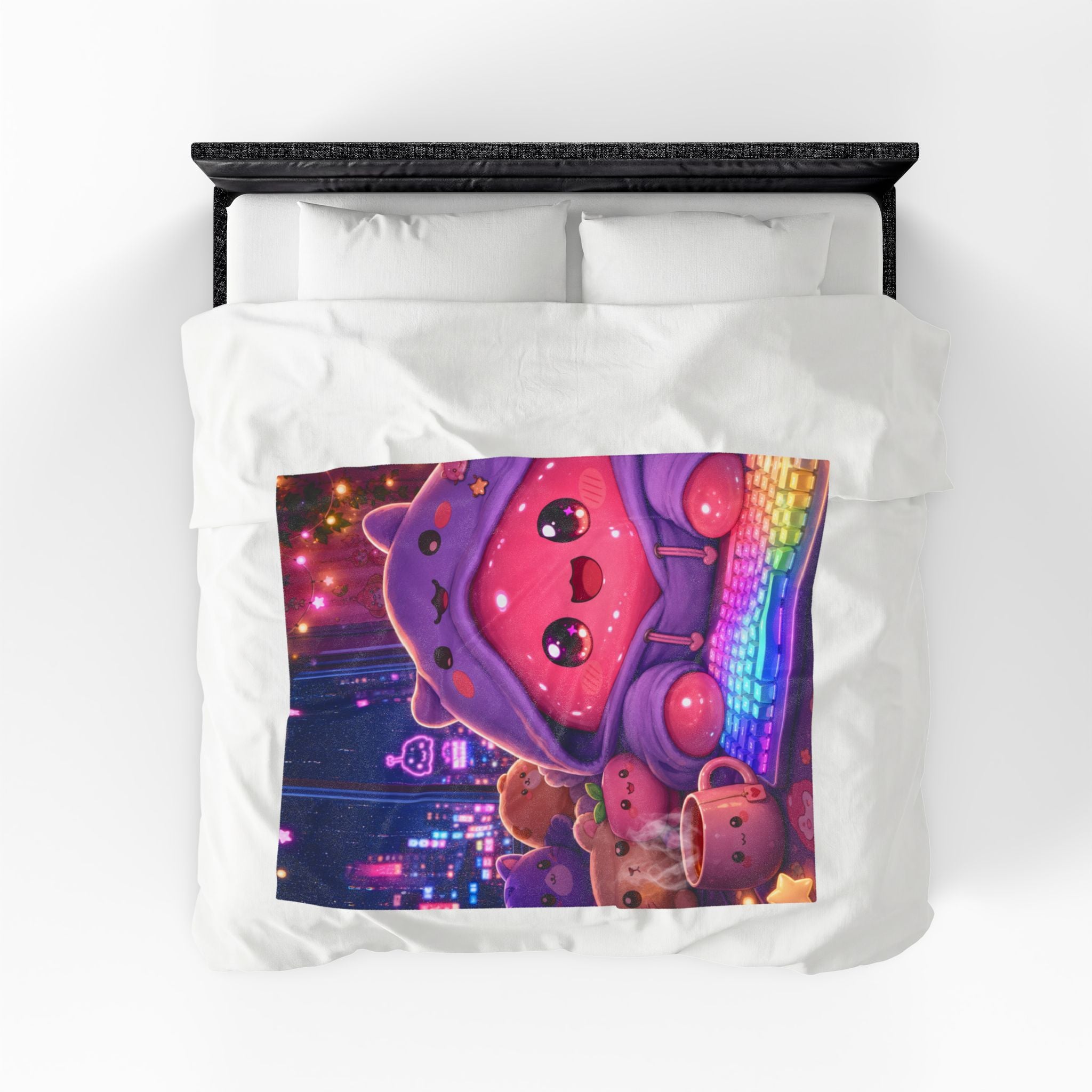 Kawaii Gamer — Velveteen Plush Blanket