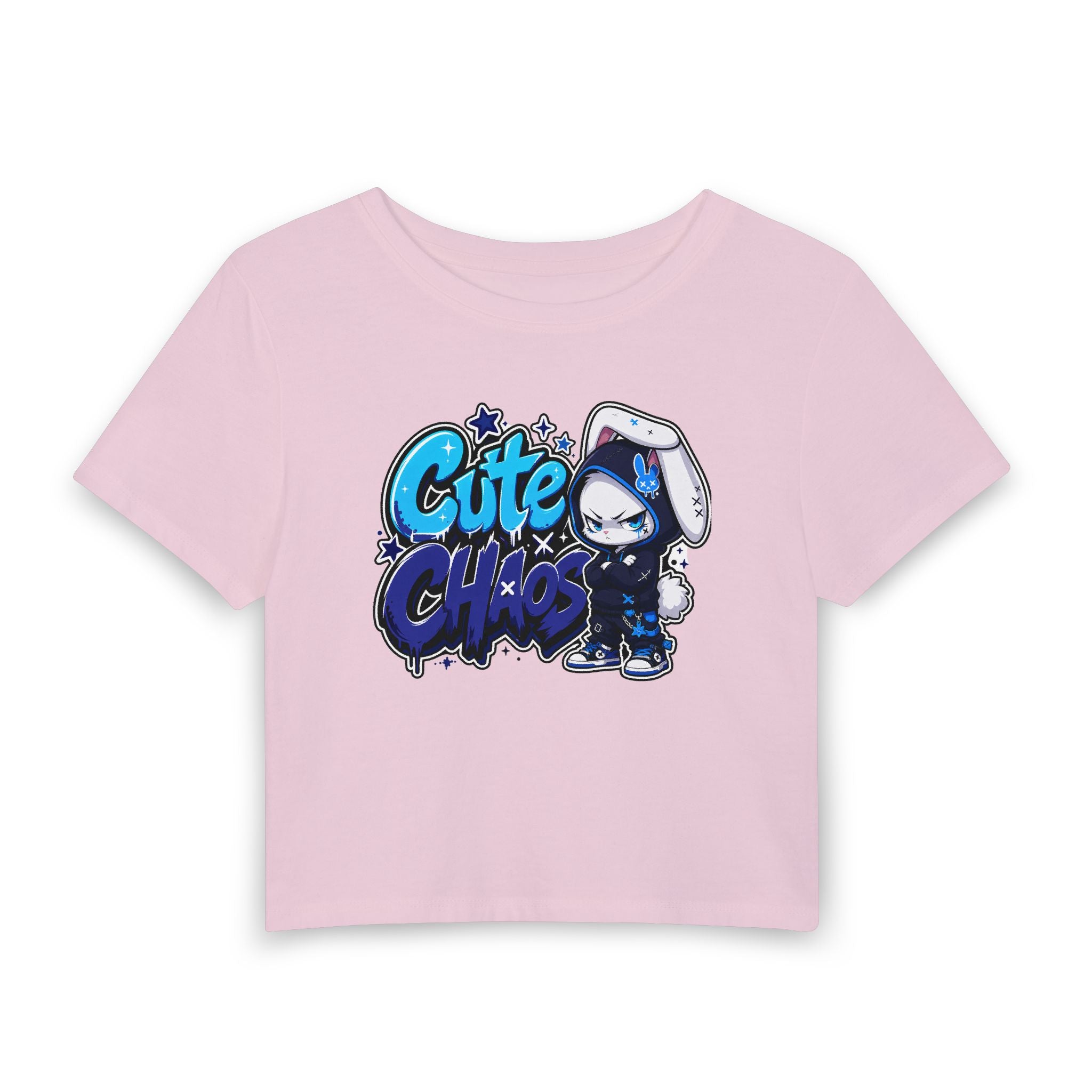 Cute Chaos Azul — Women's Crop T-Shirt