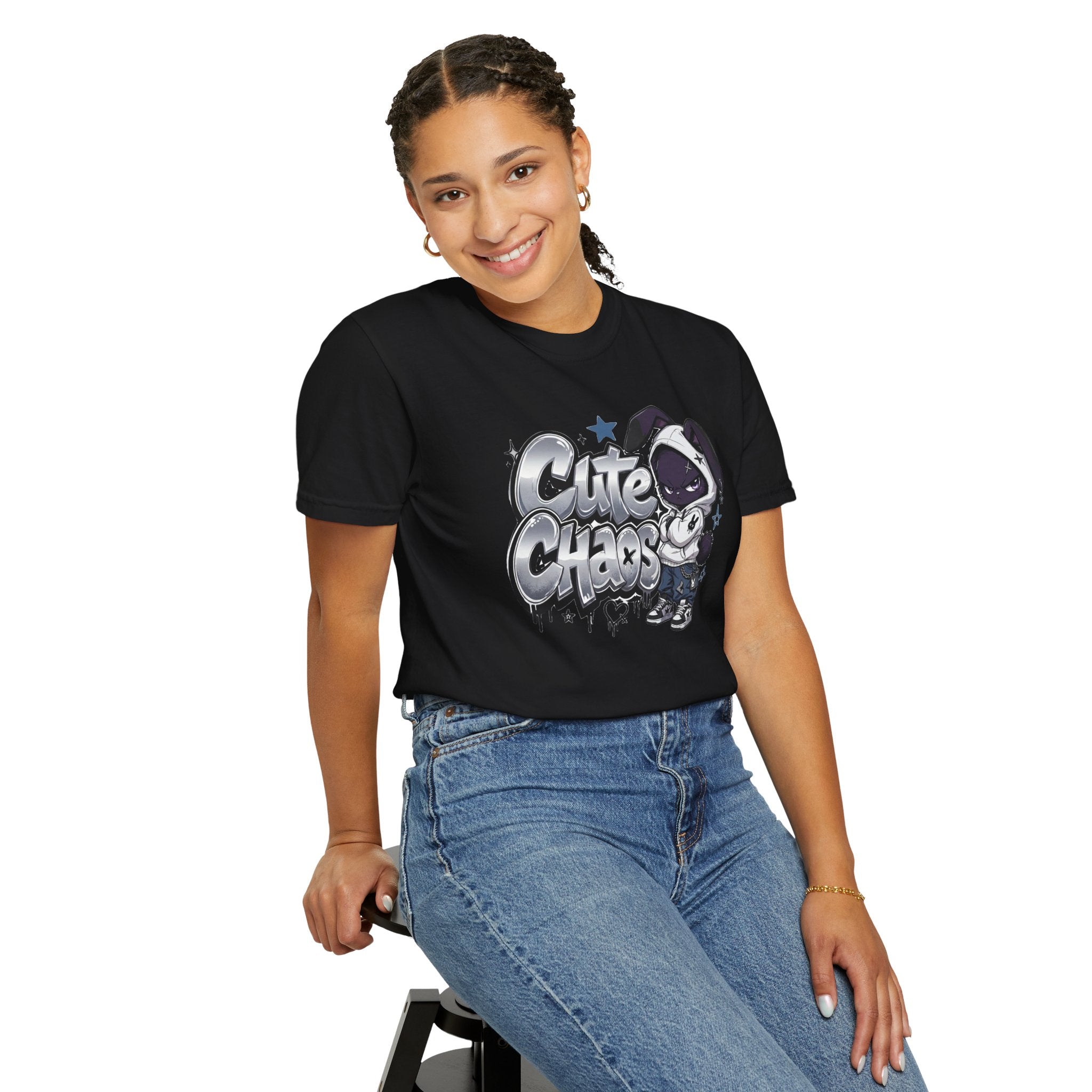 Cute Chaos Blanco Tee (Garment Dyed)
