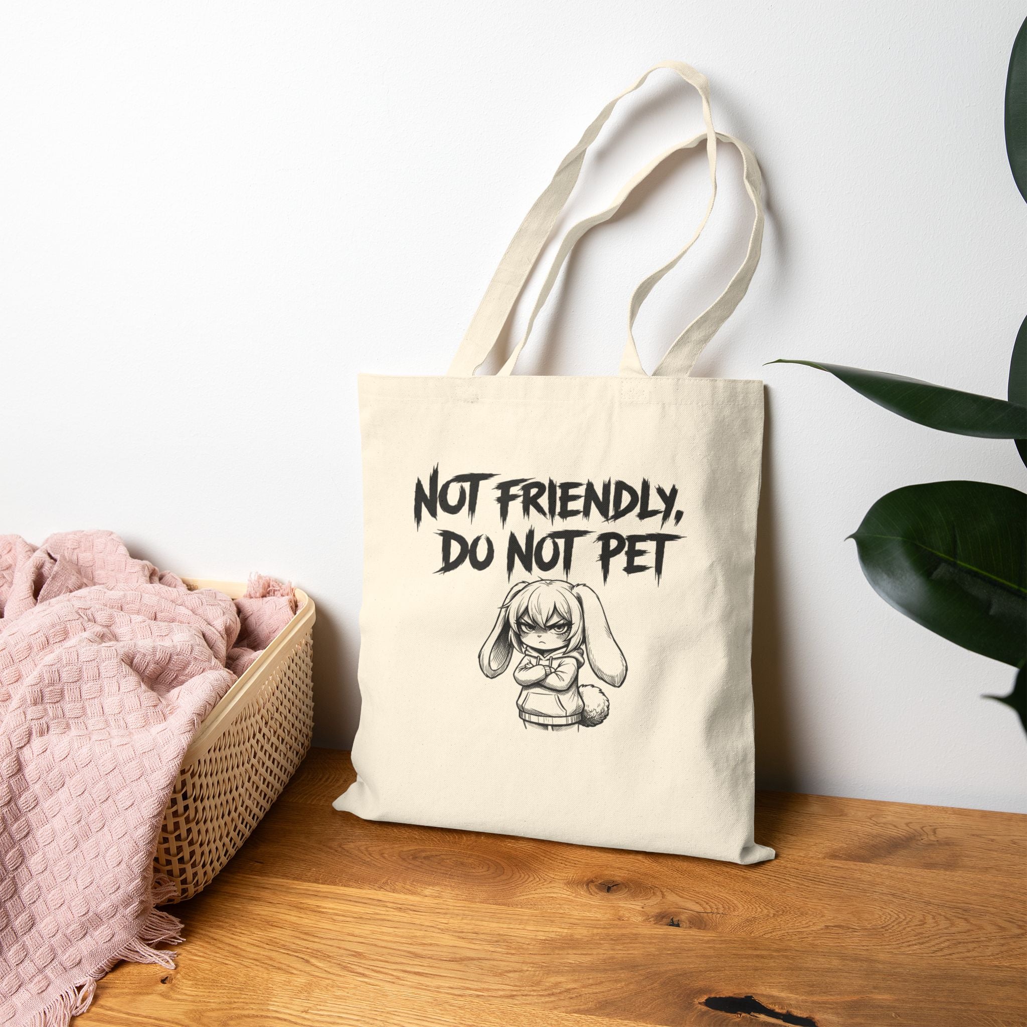 Not Friendly Bunny Tote Bag