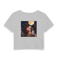 Midnight Mail Kitten — Women's Crop T-Shirt