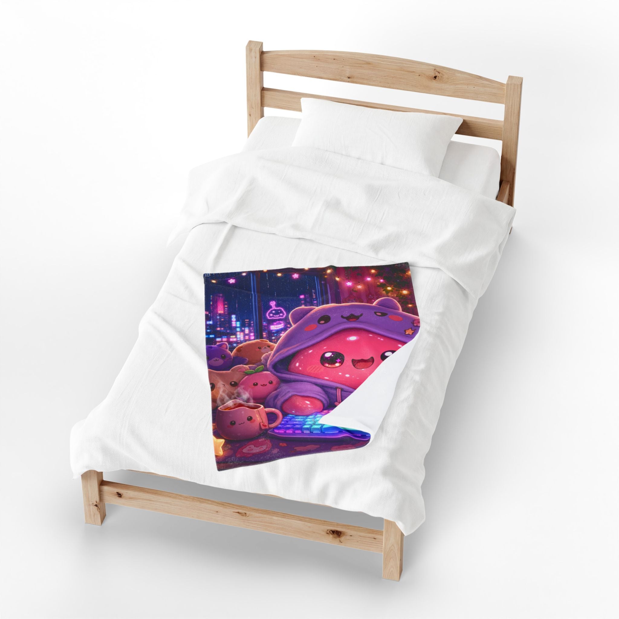 Kawaii Gamer — Velveteen Plush Blanket