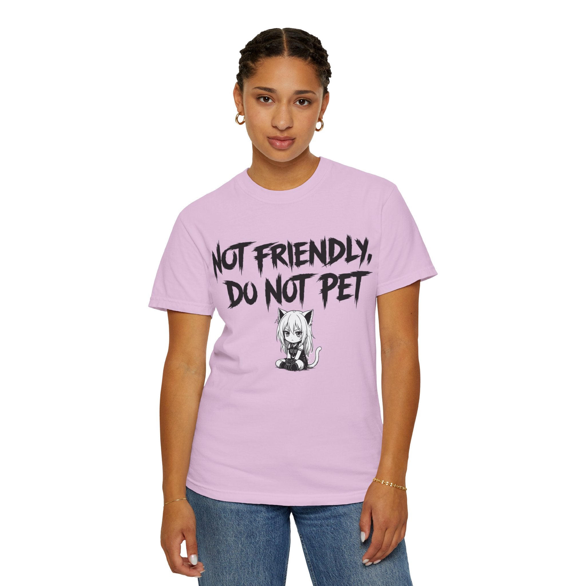 Not Friendly CatGirl Tee (Garment Dyed)