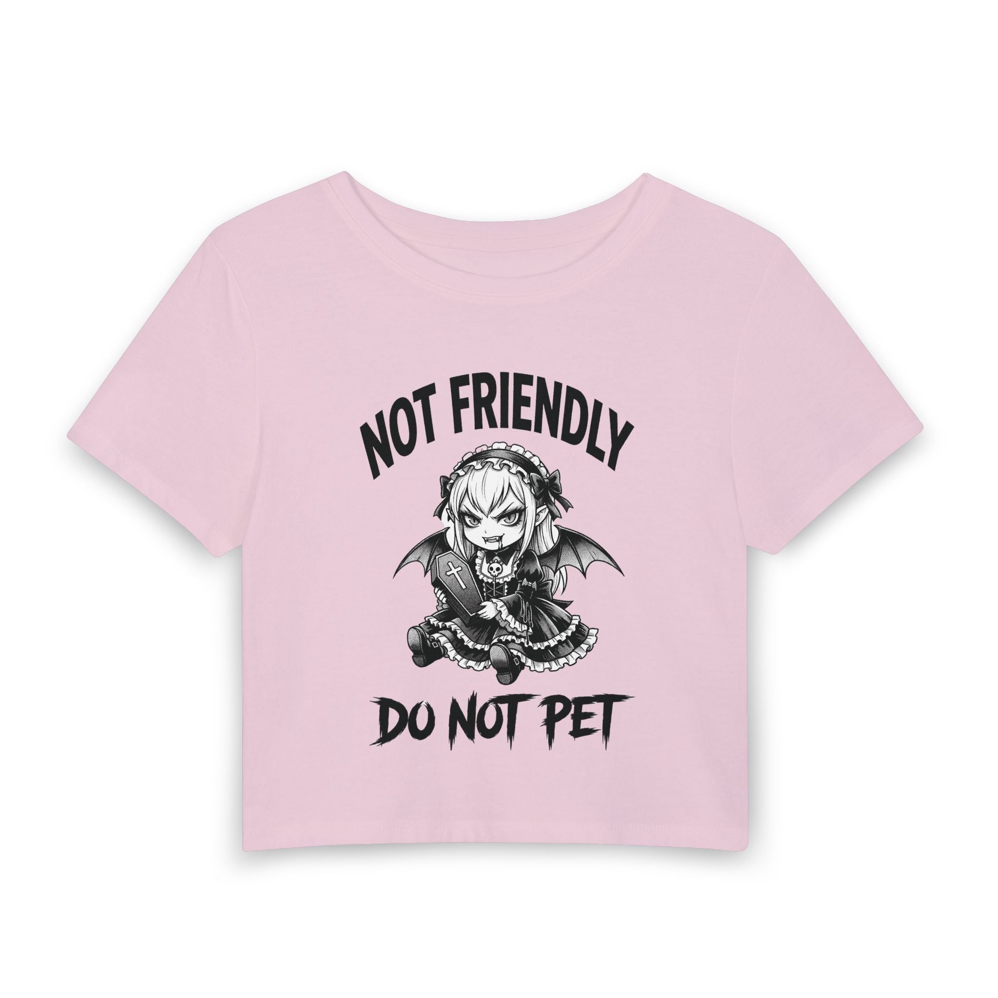Not Friendly Vampire Crop Tee