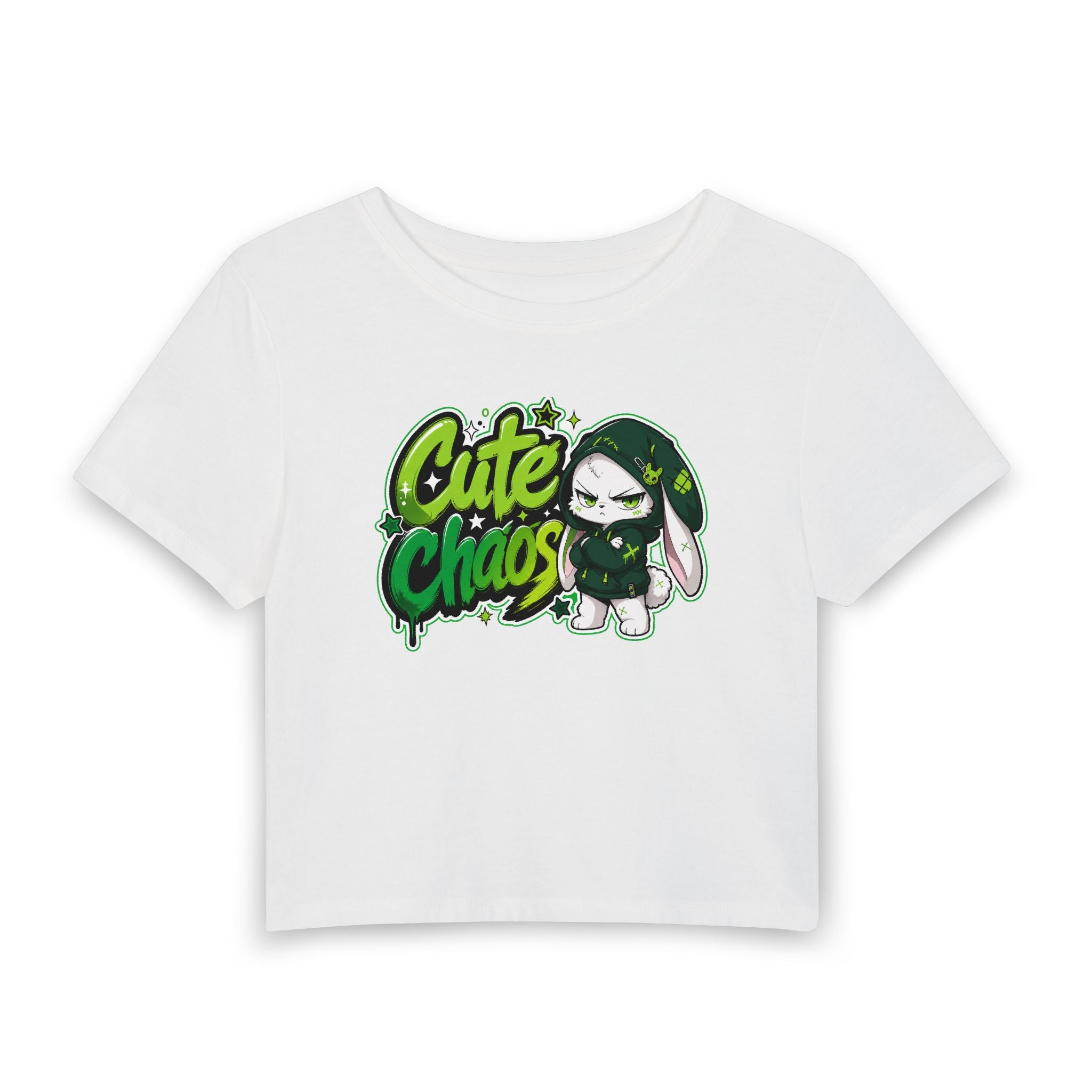 Cute Chaos Emerald — Women's Crop T-Shirt