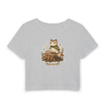 Cat Tea Time — Women's Crop T-Shirt