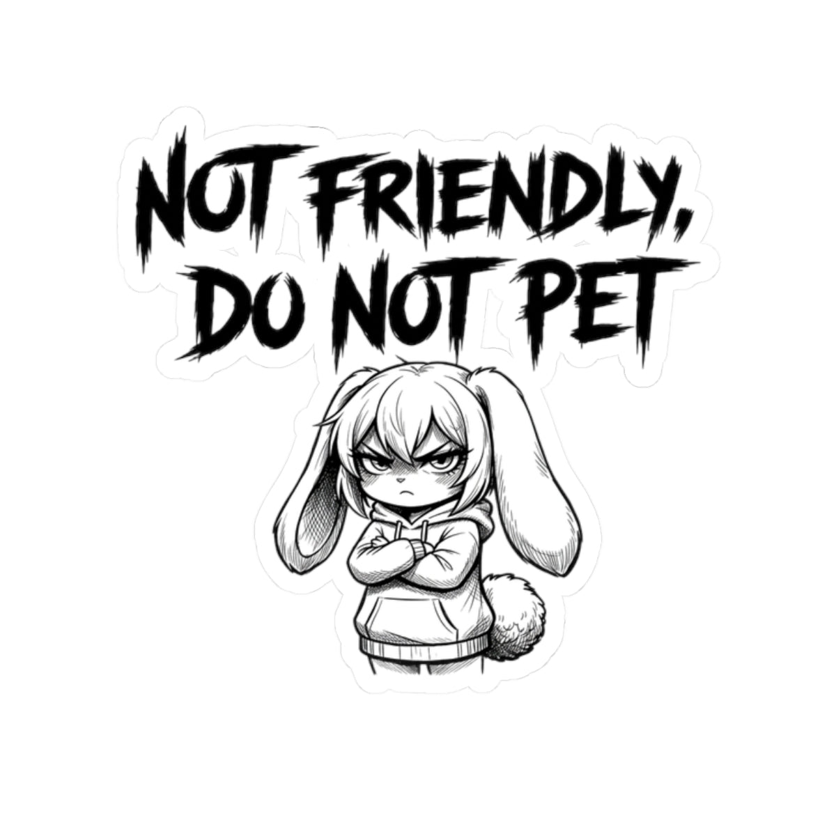 Not Friendly Bunny Sticker