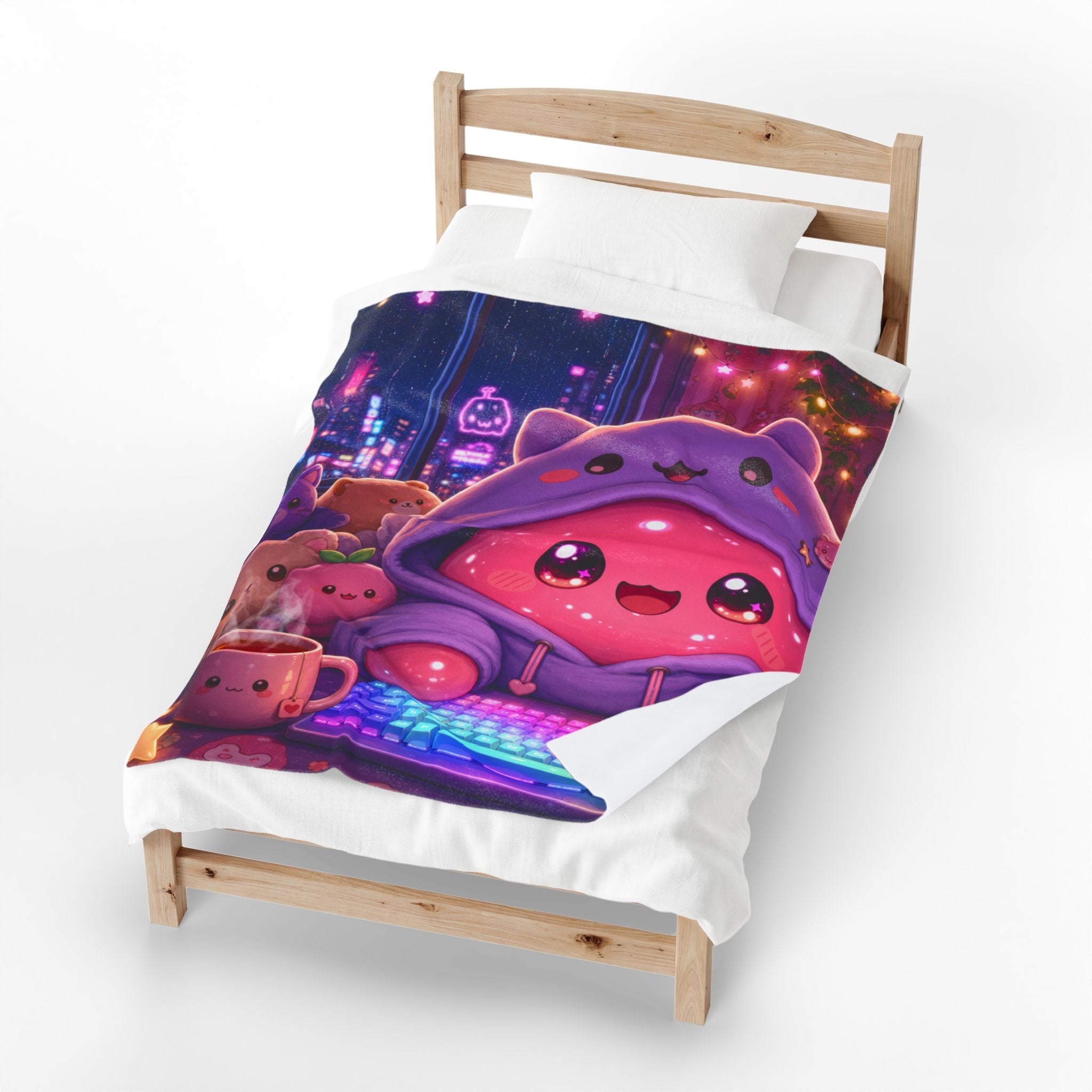 Kawaii Gamer — Velveteen Plush Blanket