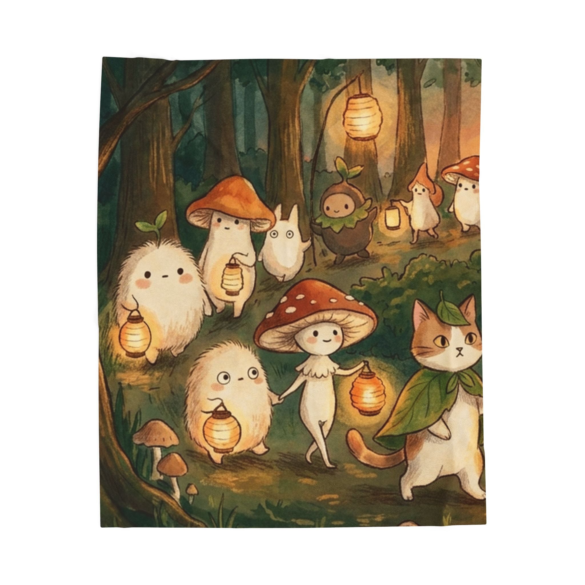 Lantern Festival — Velveteen Plush Blanket