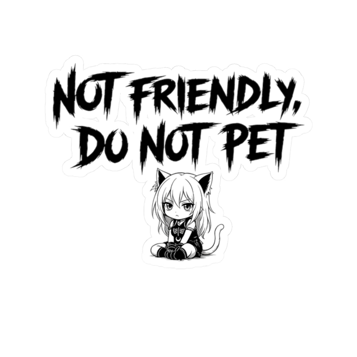 Not Friendly CatGirl Sticker