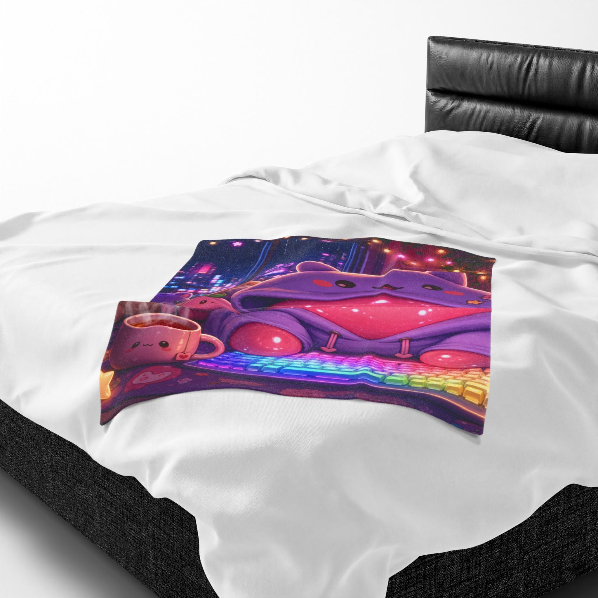 Kawaii Gamer — Velveteen Plush Blanket