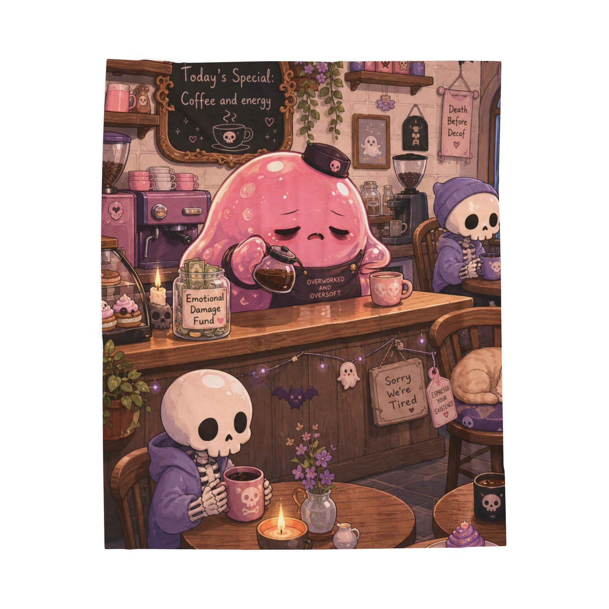 Cozy Slime Café — Velveteen Plush Blanket