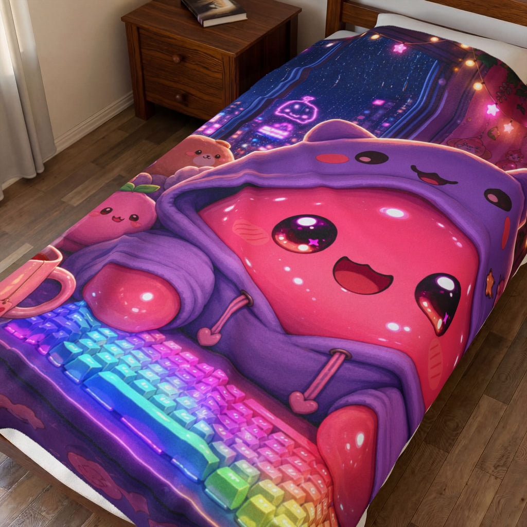 Kawaii Gamer — Velveteen Plush Blanket