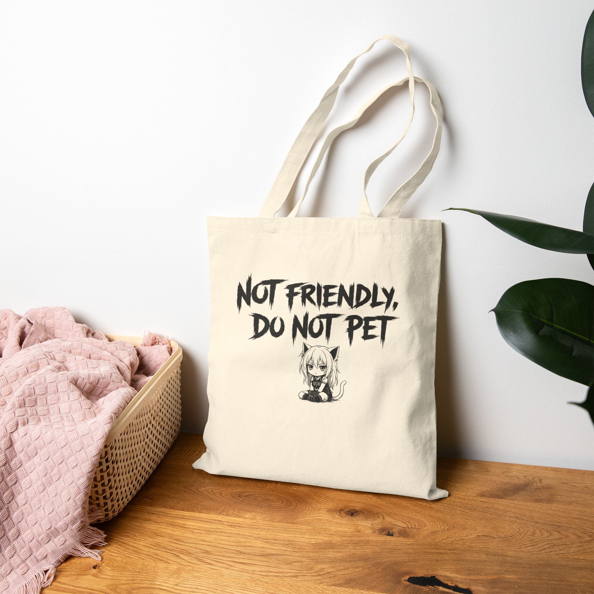 Not Friendly CatGirl Tote Bag