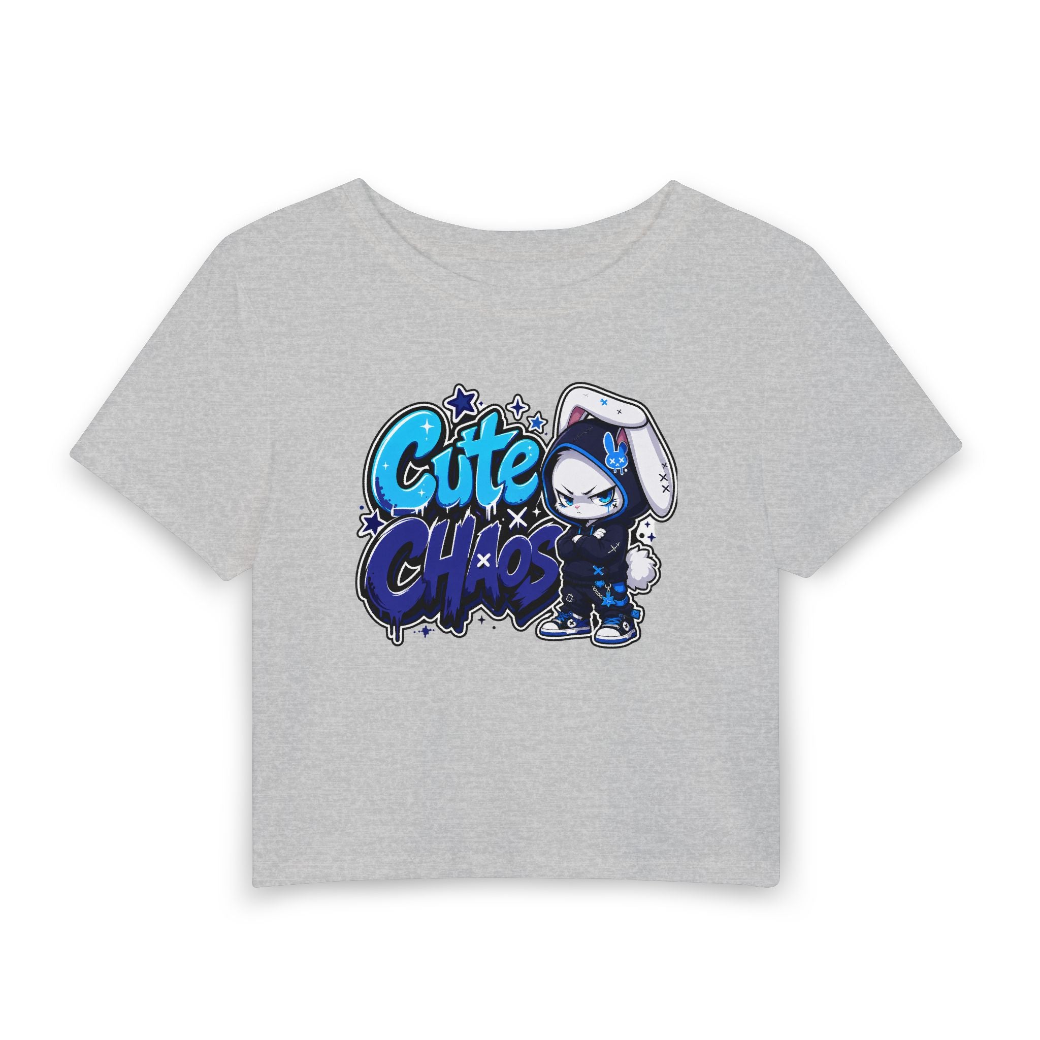 Cute Chaos Azul — Women's Crop T-Shirt