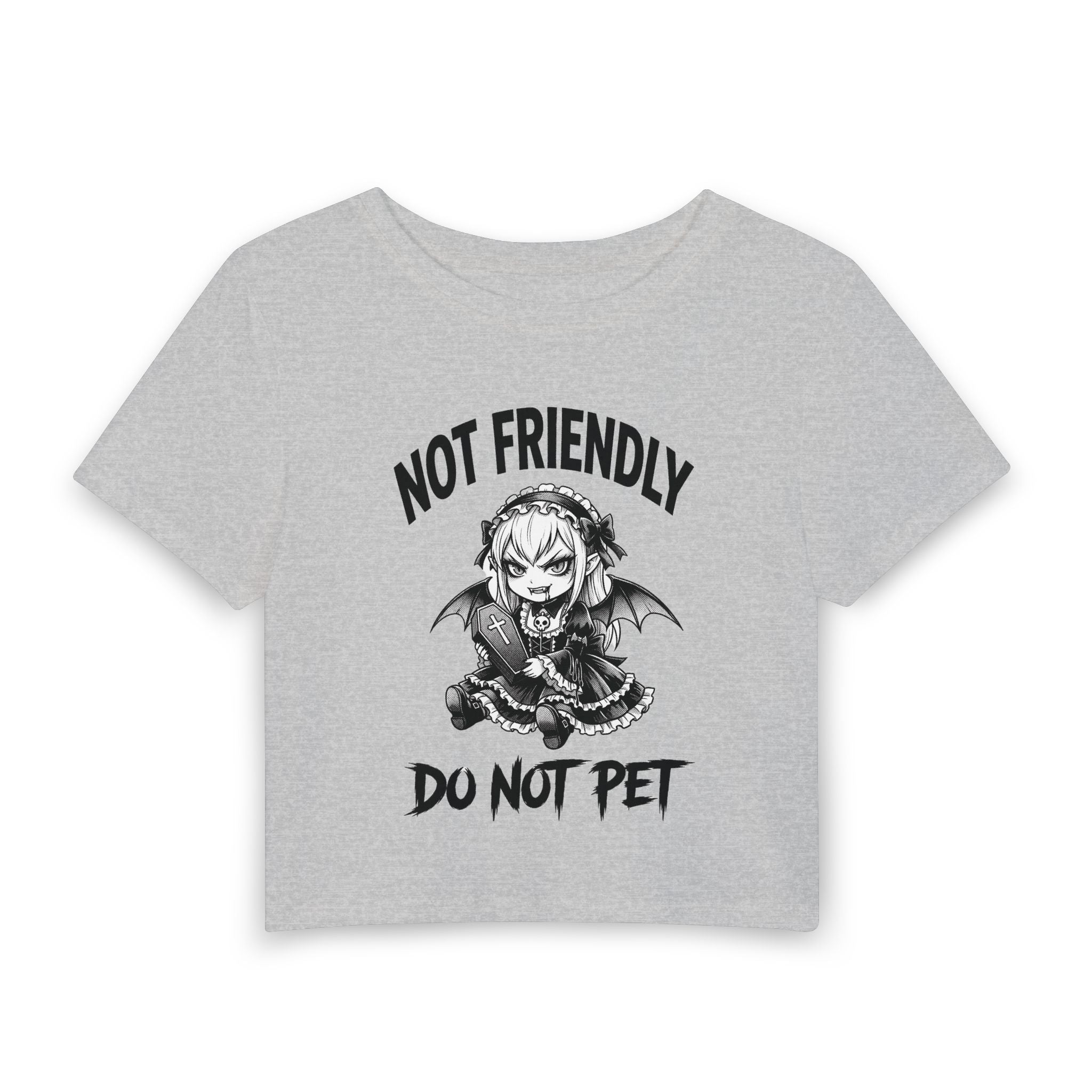 Not Friendly Vampire Crop Tee
