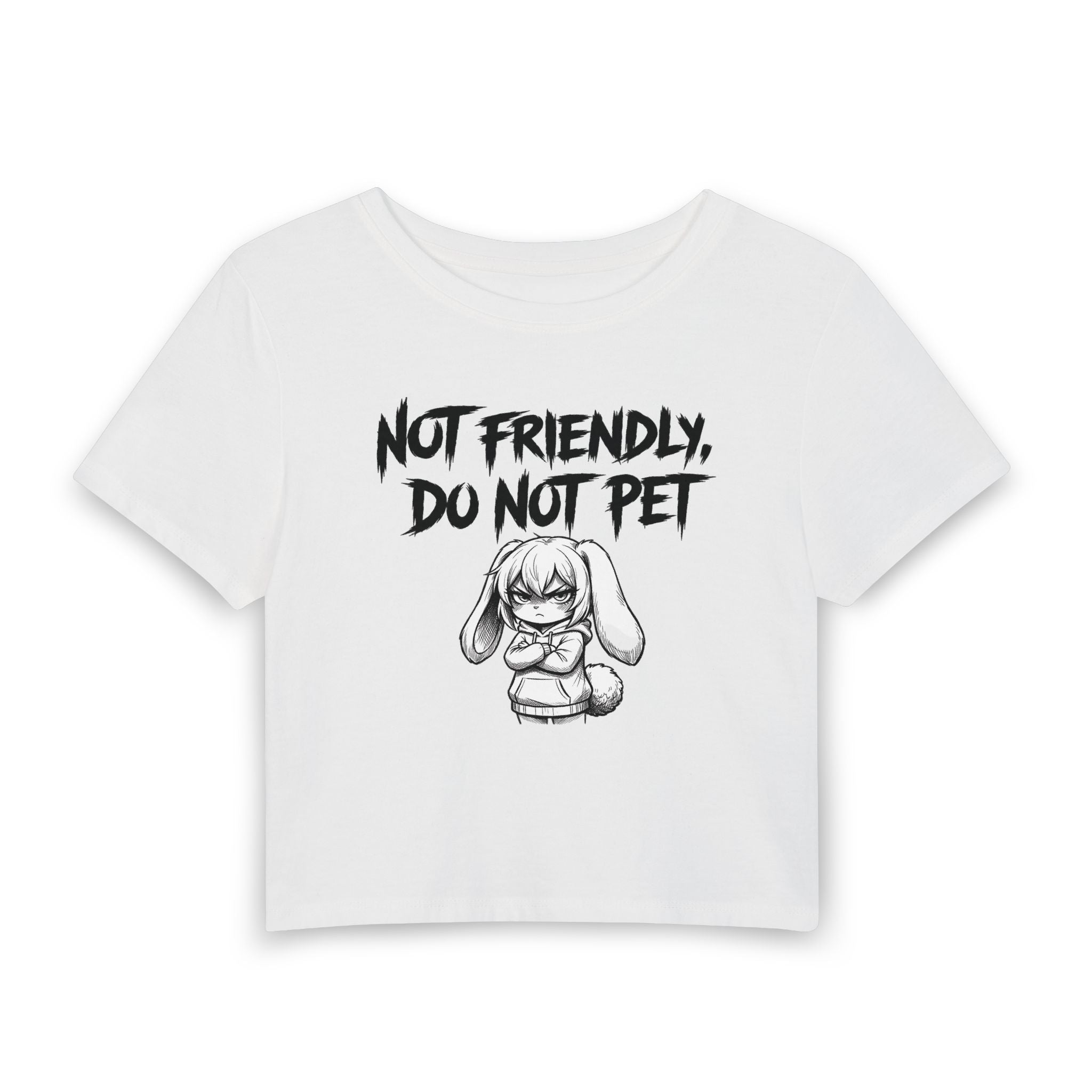 Not Friendly Bunny Crop Tee