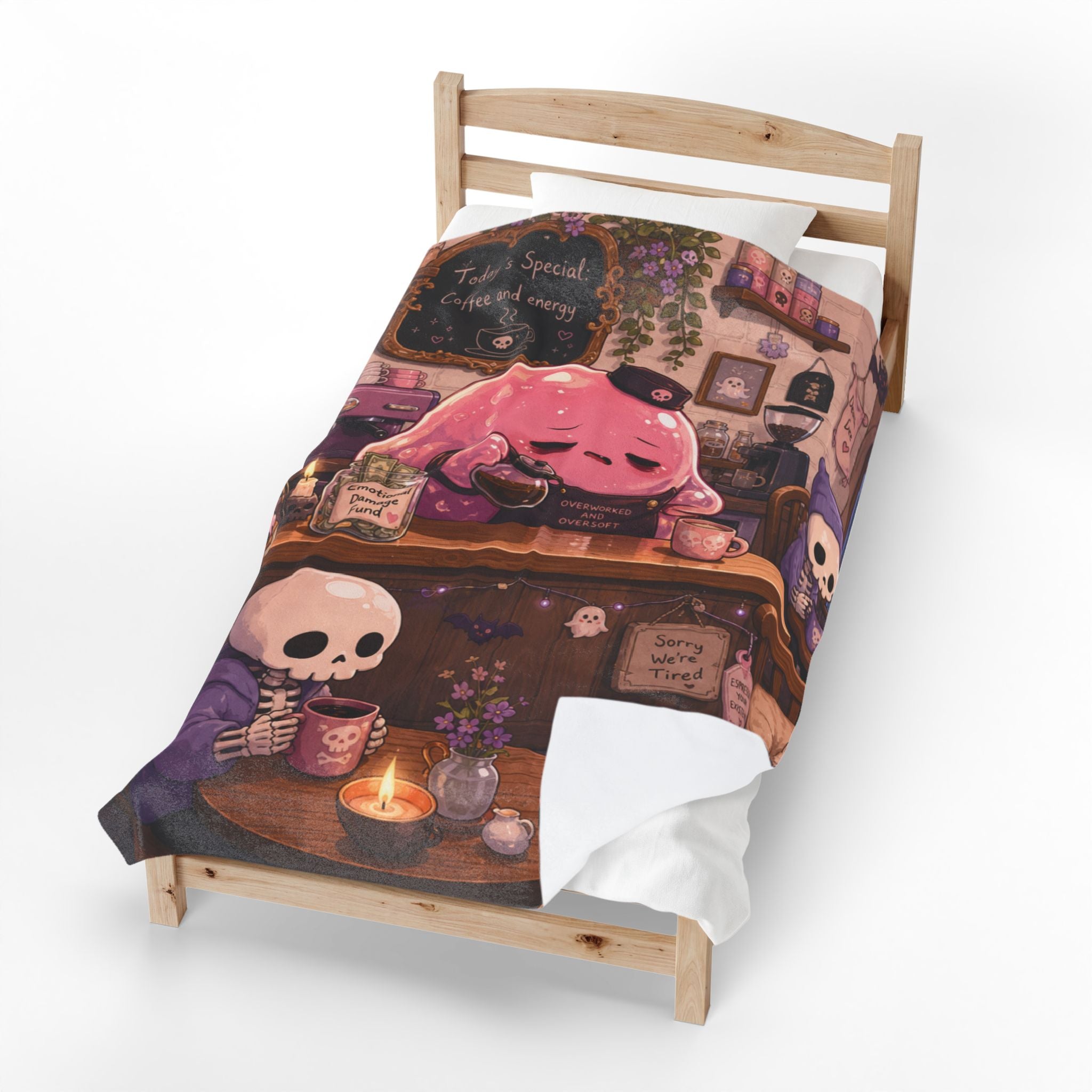 Cozy Slime Café — Velveteen Plush Blanket