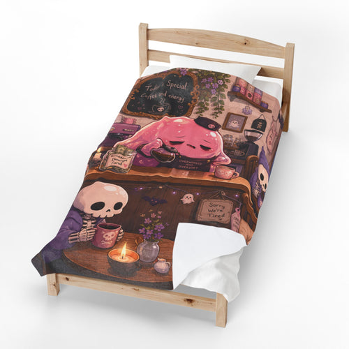 Cozy Slime Café — Velveteen Plush Blanket