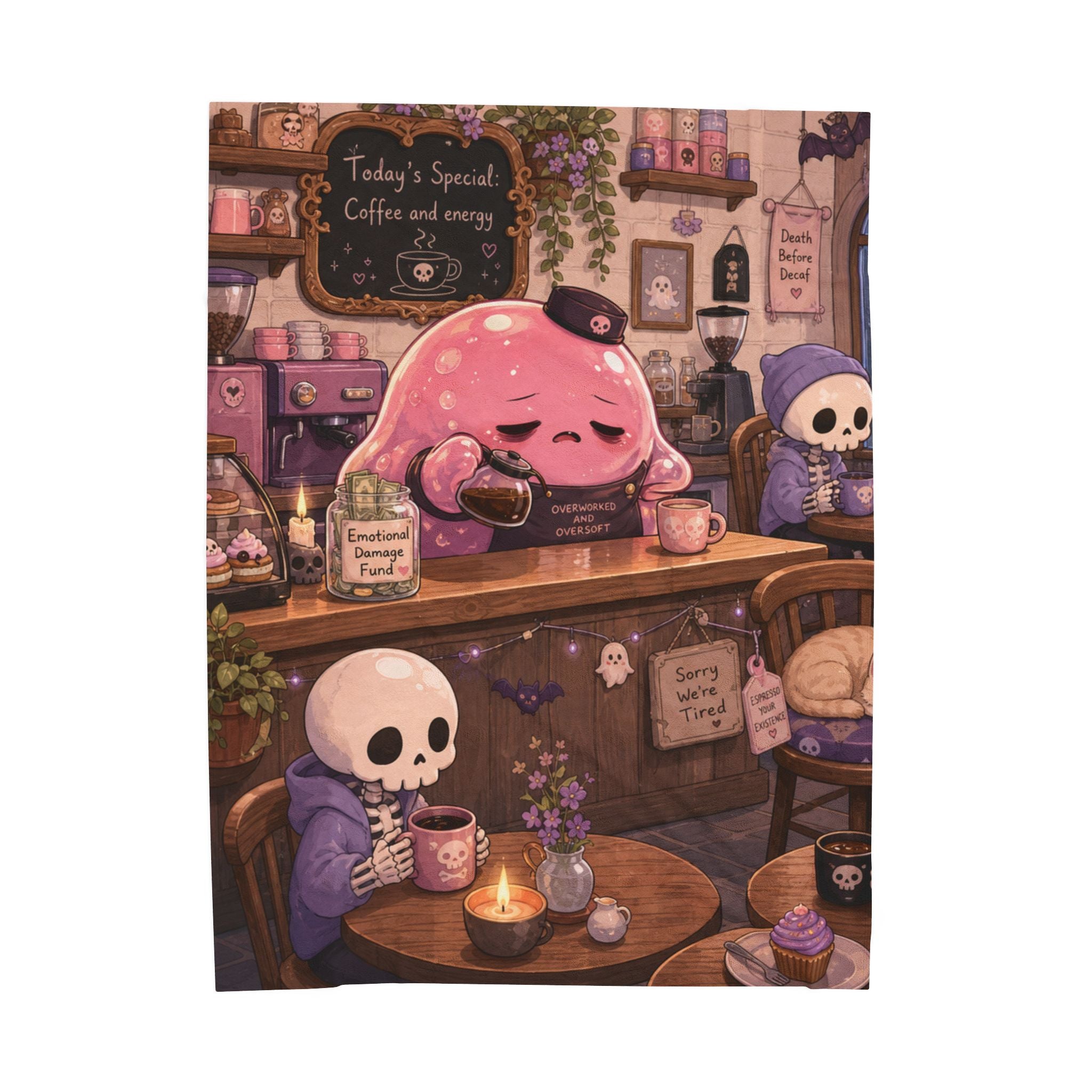 Cozy Slime Café — Velveteen Plush Blanket