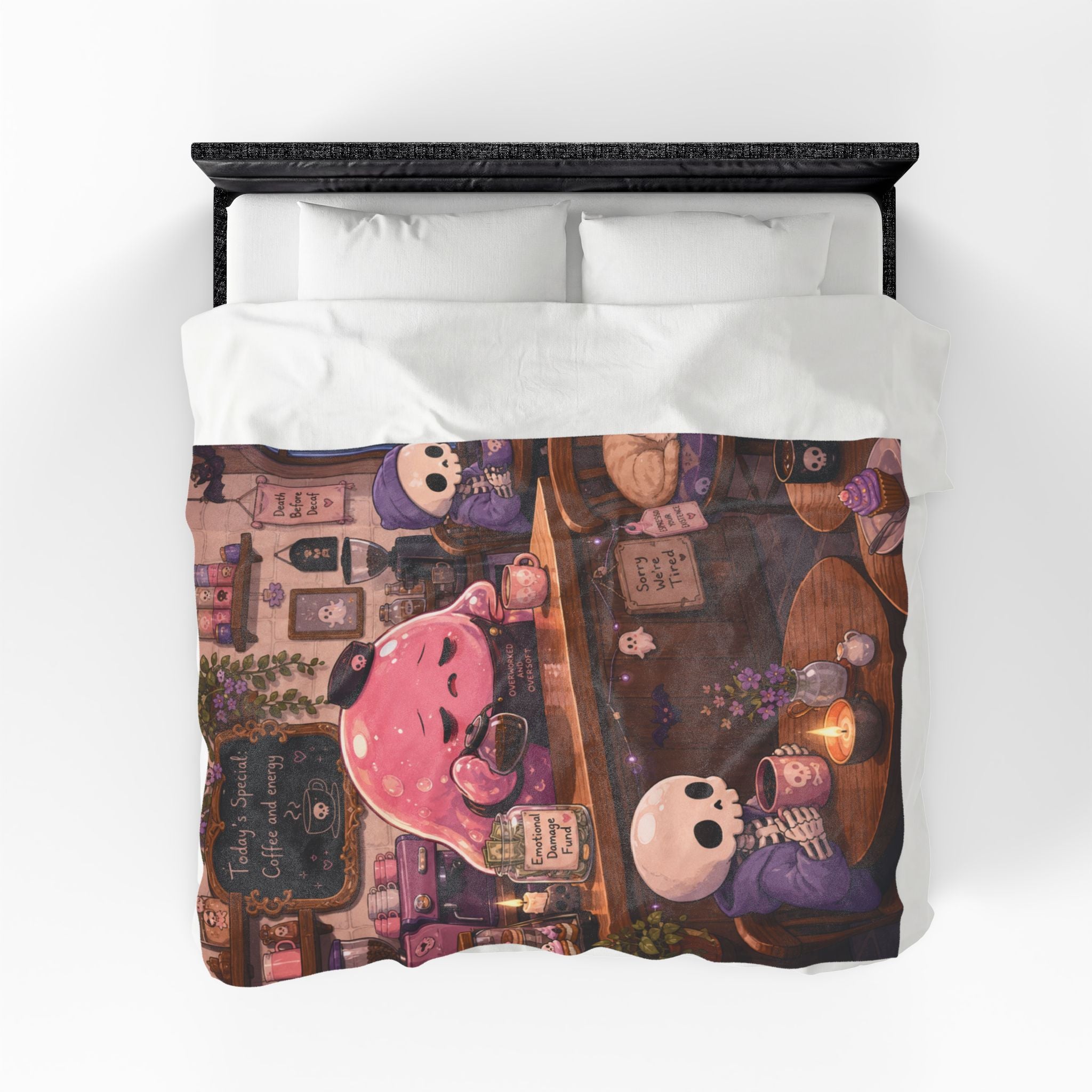 Cozy Slime Café — Velveteen Plush Blanket